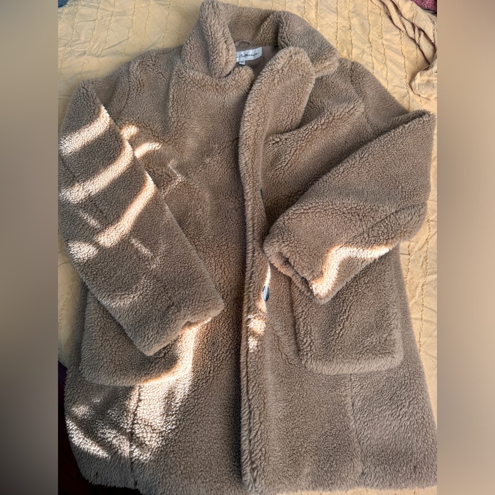 Sebby Collection Faux fur teddy coat